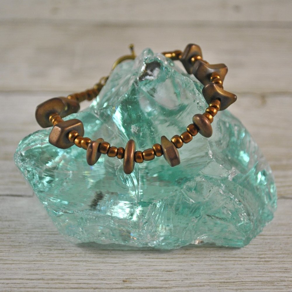 Hematite & Bronze Bracelet Handmade​​​​​